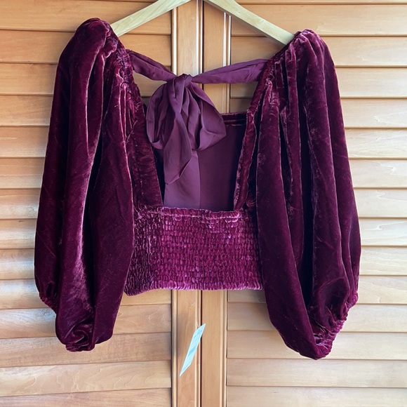 🔥Free People Velvet Open back top - Picture 9 of 11